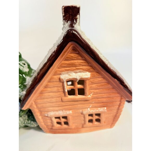 Lighted Christmas Village Mountain House Cabin Tree Marcia Ceramics Inspirations - Picture 3 of 16